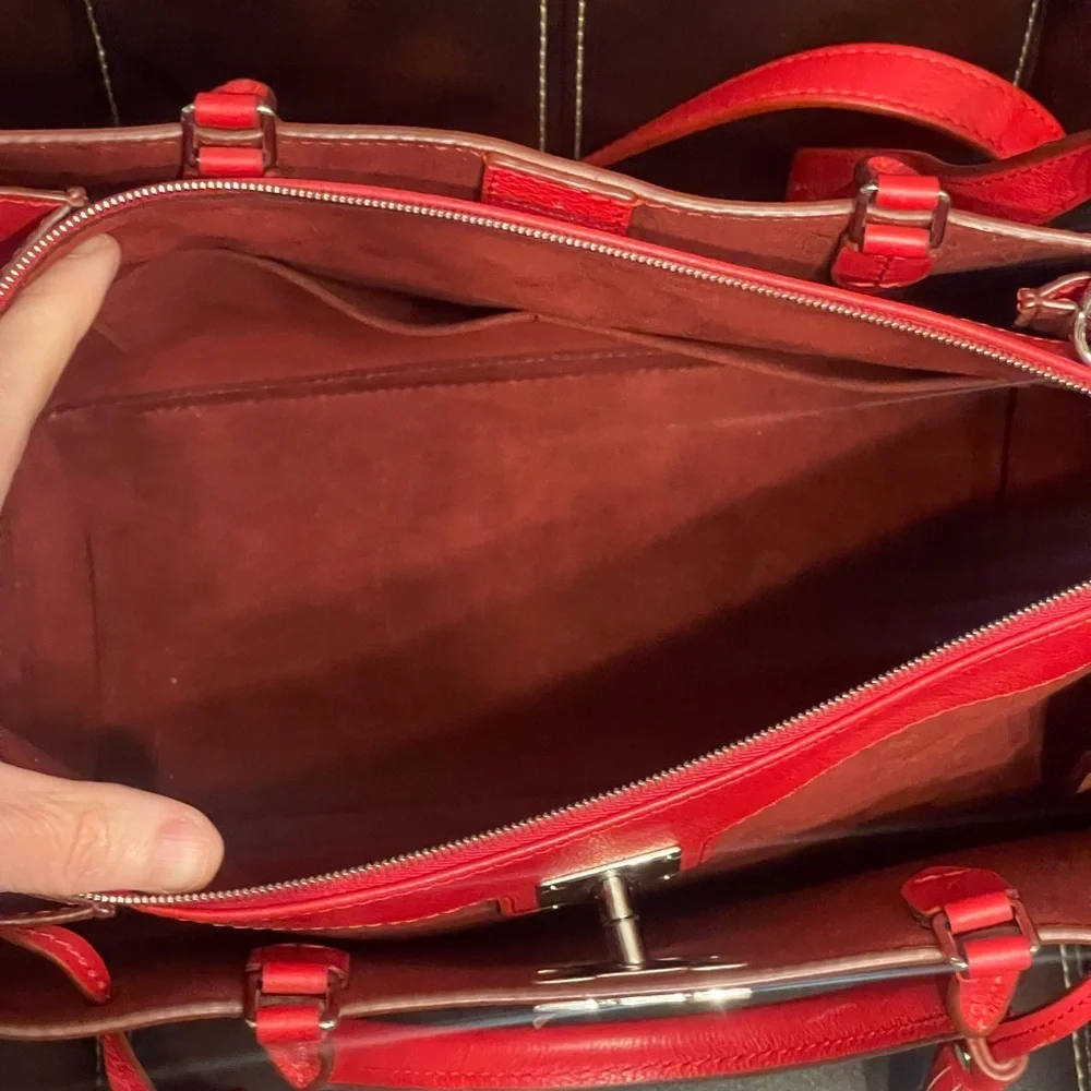 Louis Vuitton Lock Me Red Tote Bag - Picture 5 of 8